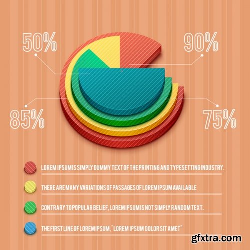 Infographic 3D Charts 25xEPS