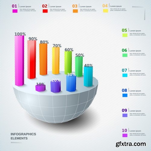 Infographic 3D Charts 25xEPS