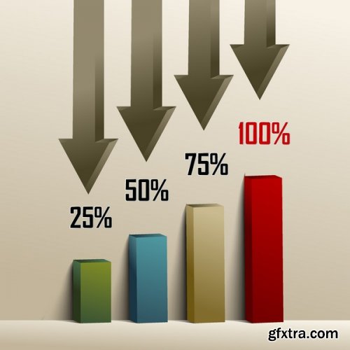 Infographic 3D Charts 25xEPS