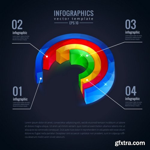 Infographic 3D Charts 25xEPS