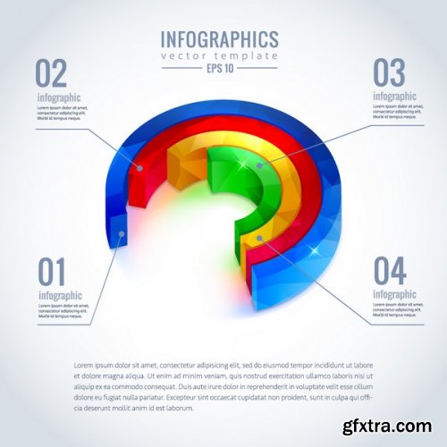 Infographic 3D Charts 25xEPS