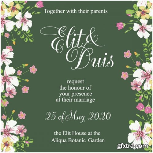 Wedding invitation card, 25xEps