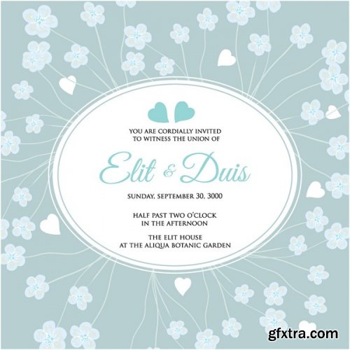 Wedding invitation card, 25xEps