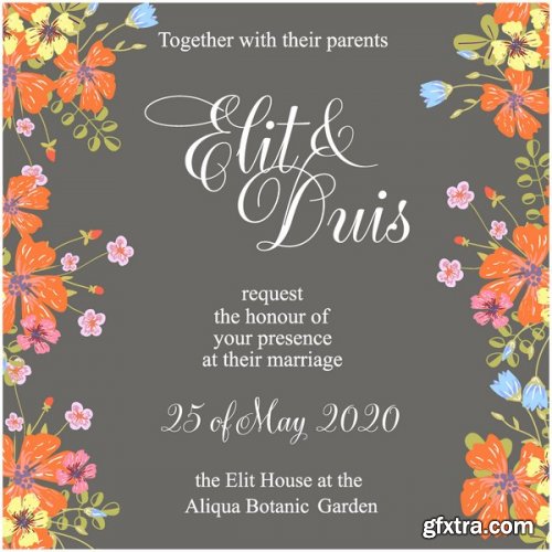 Wedding invitation card, 25xEps