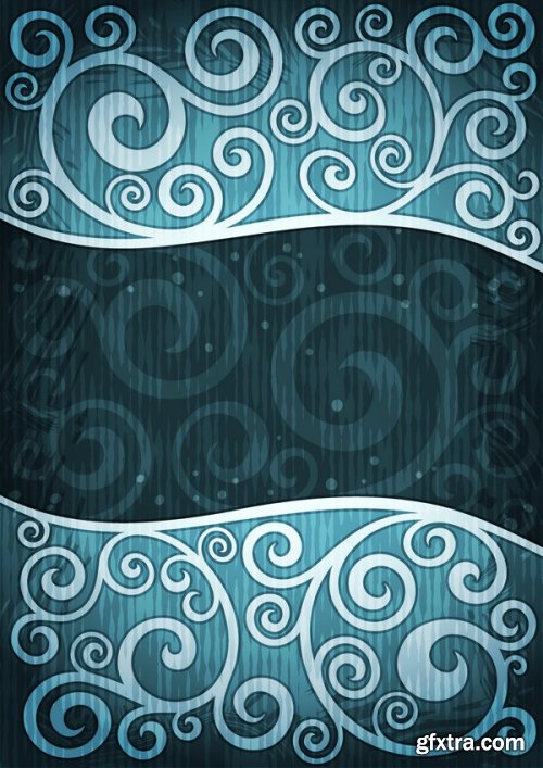 Abstract vintage floral vector background, 25xEps