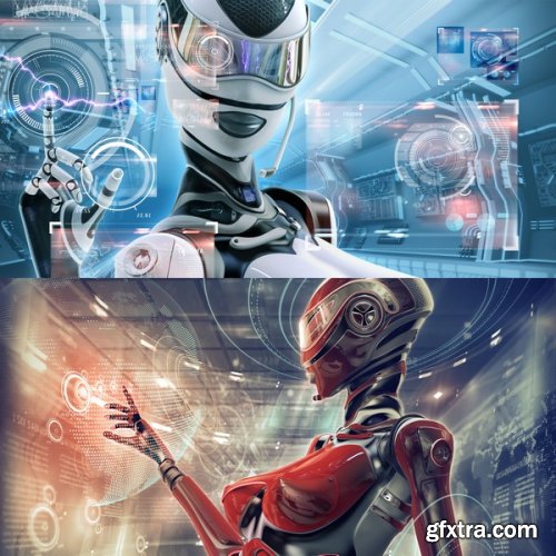 Stock Photos - Modern designed robotic, 25xJpg