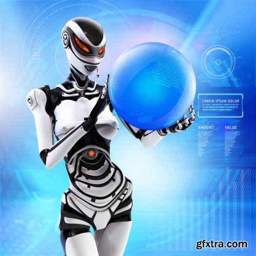 Stock Photos - Modern designed robotic, 25xJpg