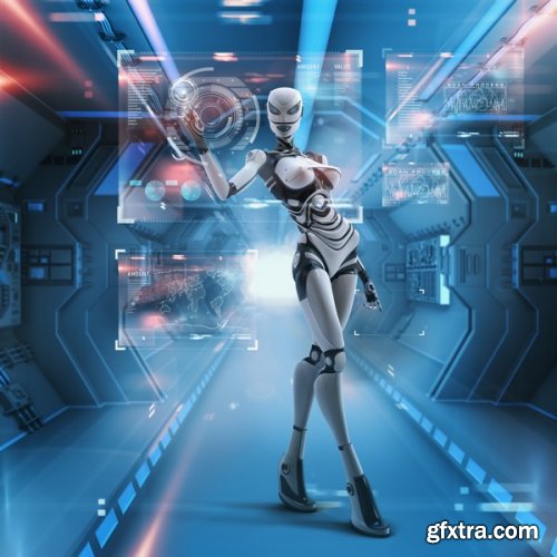 Stock Photos - Modern designed robotic, 25xJpg