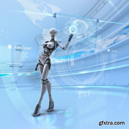 Stock Photos - Modern designed robotic, 25xJpg