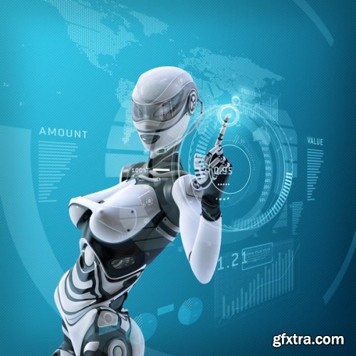 Stock Photos - Modern designed robotic, 25xJpg