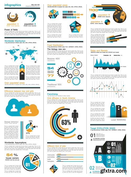 Collection of infographics vol.72, 25xEPS