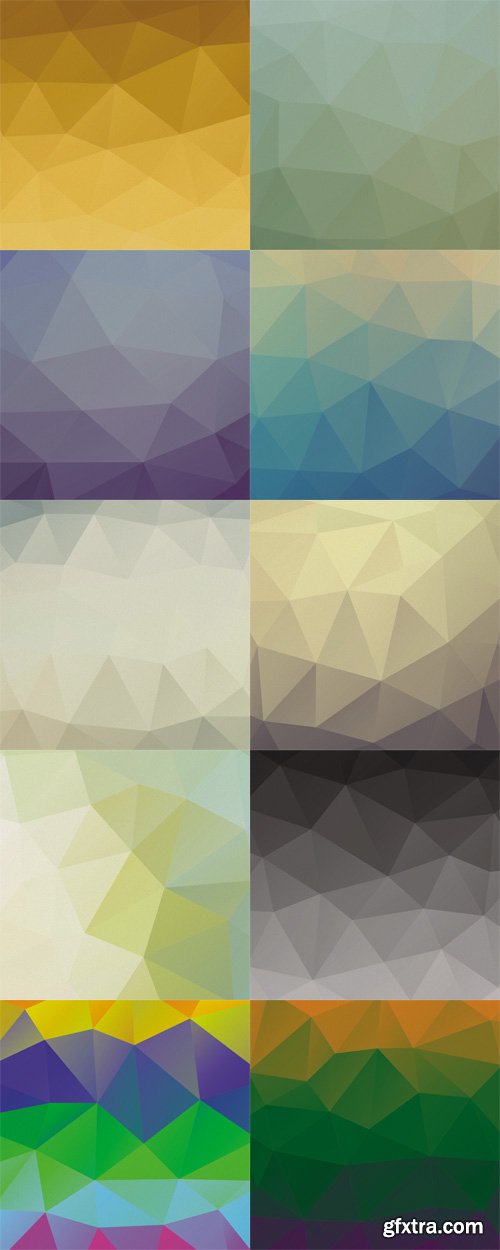 10 Colored Geometric Vector Backgrounds