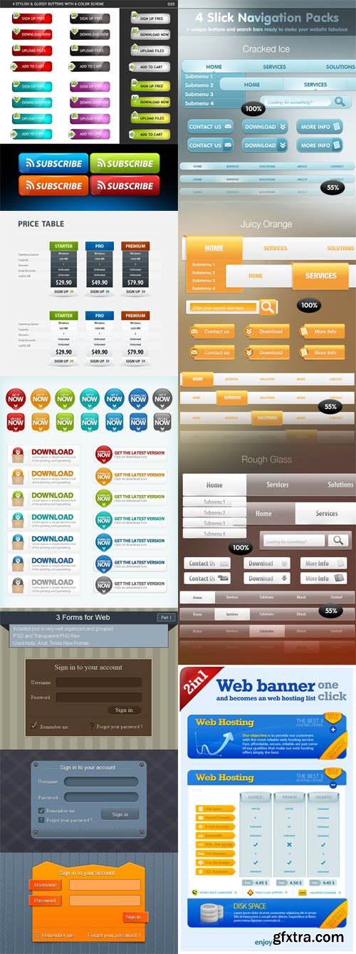 7 Web Element Templates Set