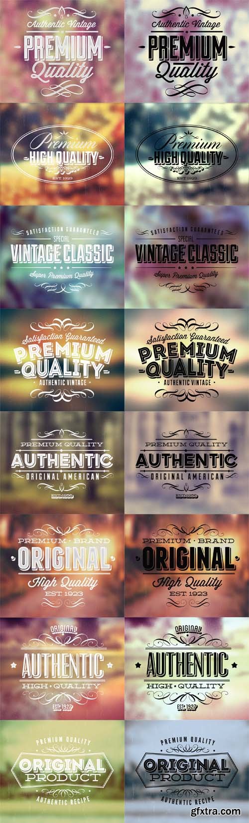 Vector set - Typographic Text Labels