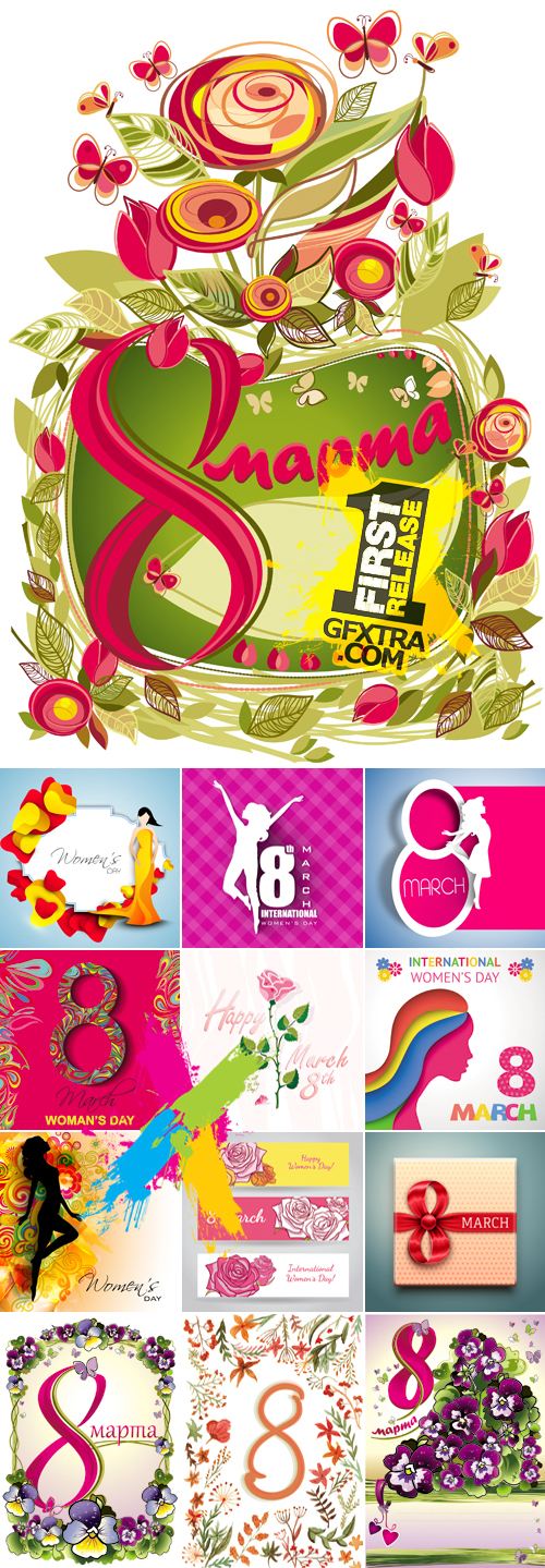 8 March Woman's Day Vector Collection