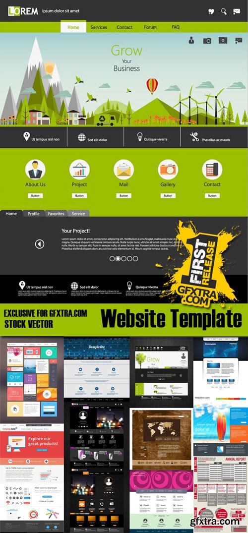 Shutterstock - Website template 2, 25xEps