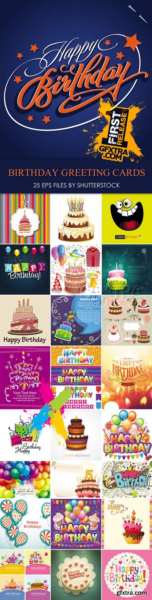 Stock vector - Birthday Greeting Cards