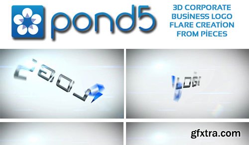 Pond5 - 3D Corporate Business Logo Flare Creation From Pieces