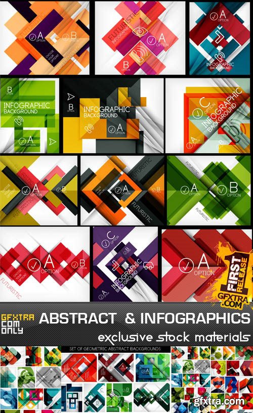 Abstract Backgrounds & Infographics - Mega Collection, 25xEPS