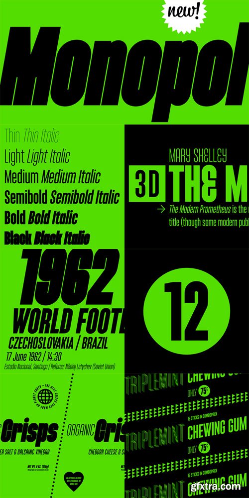 Monopol Font Family - 12 Fonts for $360