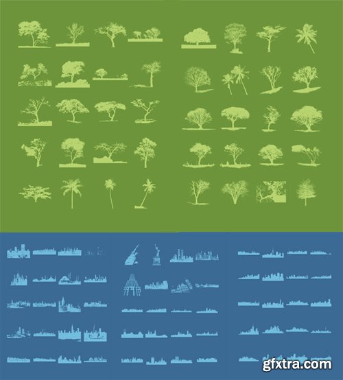 Towns and Trees Vector Shapes