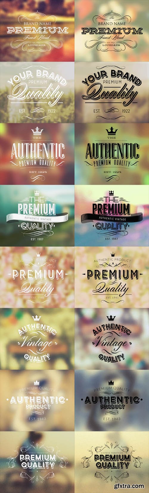 Vector Set - Typography Elegant Labels