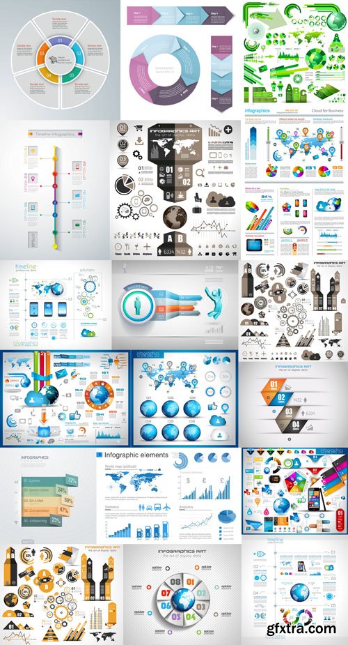 Collection of infographics vol.75, 25xEPS