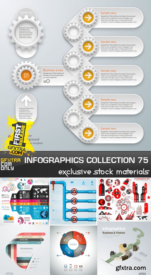 Collection of infographics vol.75, 25xEPS