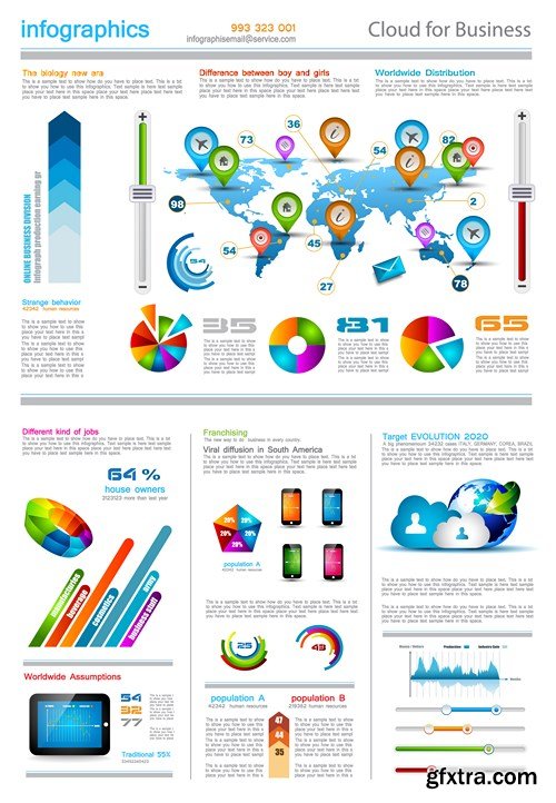 Collection of infographics vol.75, 25xEPS