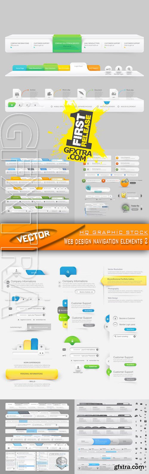 Stock Vector - Web design navigation elements 2