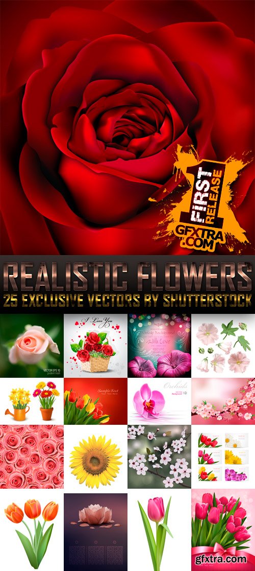 Amazing SS - Realistic Flowers, 25xEPS