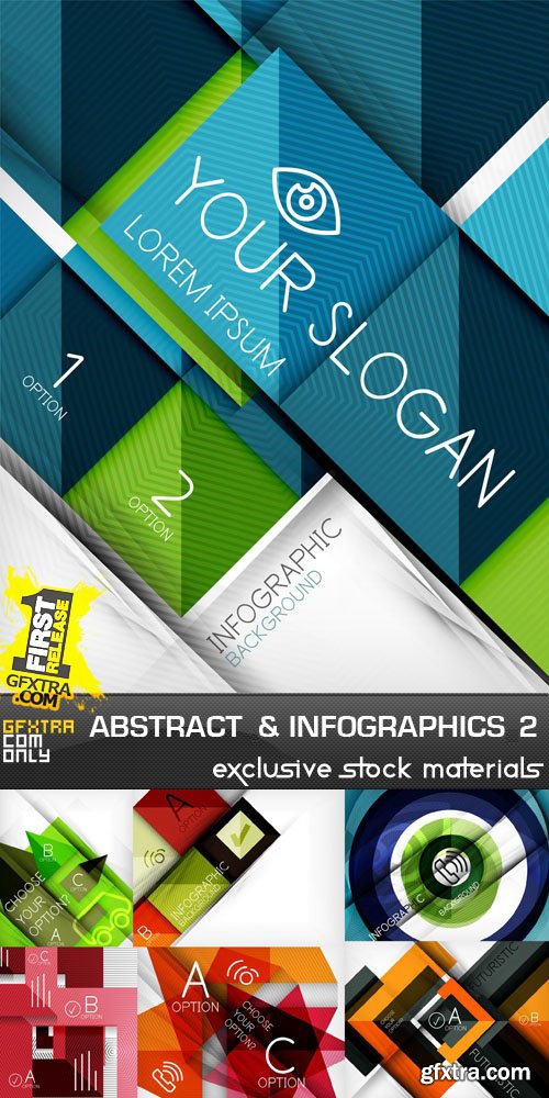 Abstract Backgrounds & Infographics Collection 2, 25xEPS