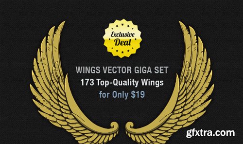 Wings Vector Giga Set: 173 Top-Quality Items for Only $19