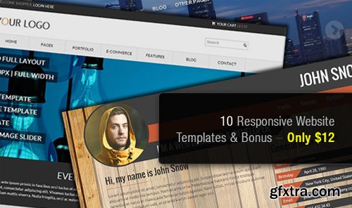 10 Responsive Website Templates with a Multiple License & Bonus – Only $12