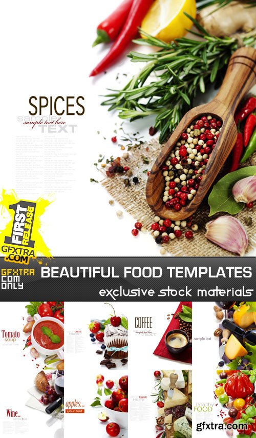 Beautiful Food Templates, 25xUHQ JPEG