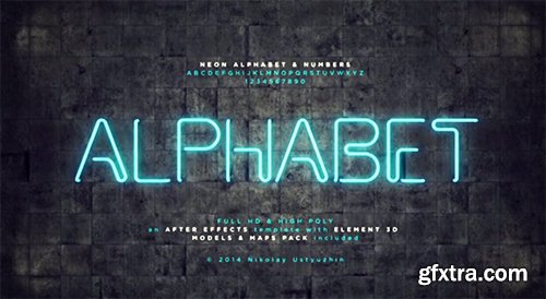 VideoHive Neon Alphabet & Numbers 6552366