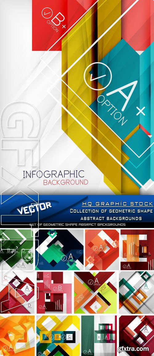 Stock Vector - Collection of geometric shape abstract backgrounds