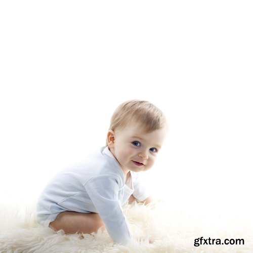 Amazing SS - Crawling baby boy on white background, 25xJPGs