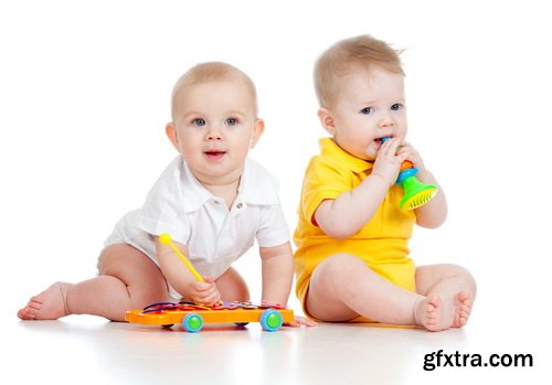 Amazing SS - Crawling baby boy on white background, 25xJPGs