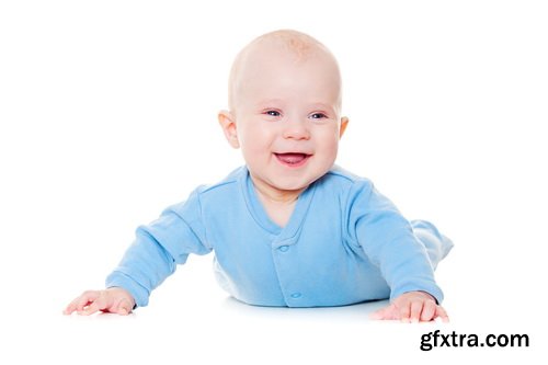 Amazing SS - Crawling baby boy on white background, 25xJPGs