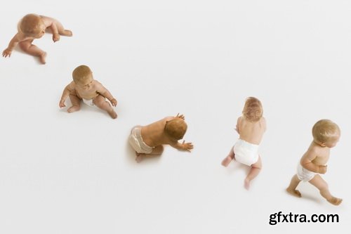 Amazing SS - Crawling baby boy on white background, 25xJPGs