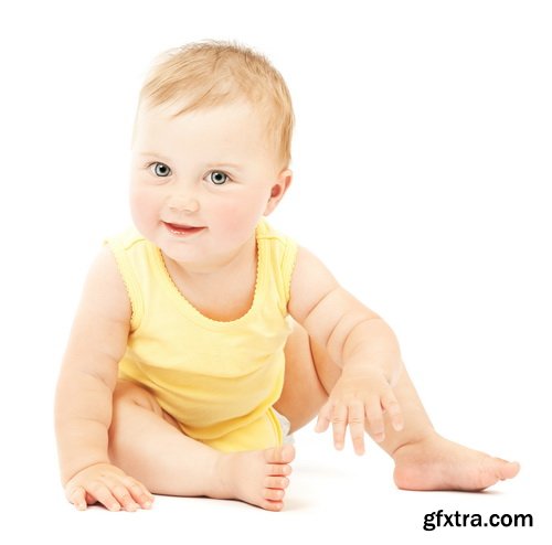 Amazing SS - Crawling baby boy on white background, 25xJPGs