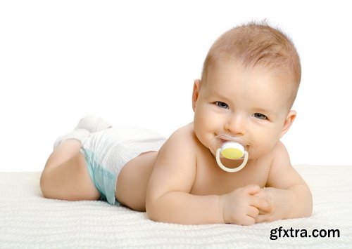 Amazing SS - Crawling baby boy on white background, 25xJPGs