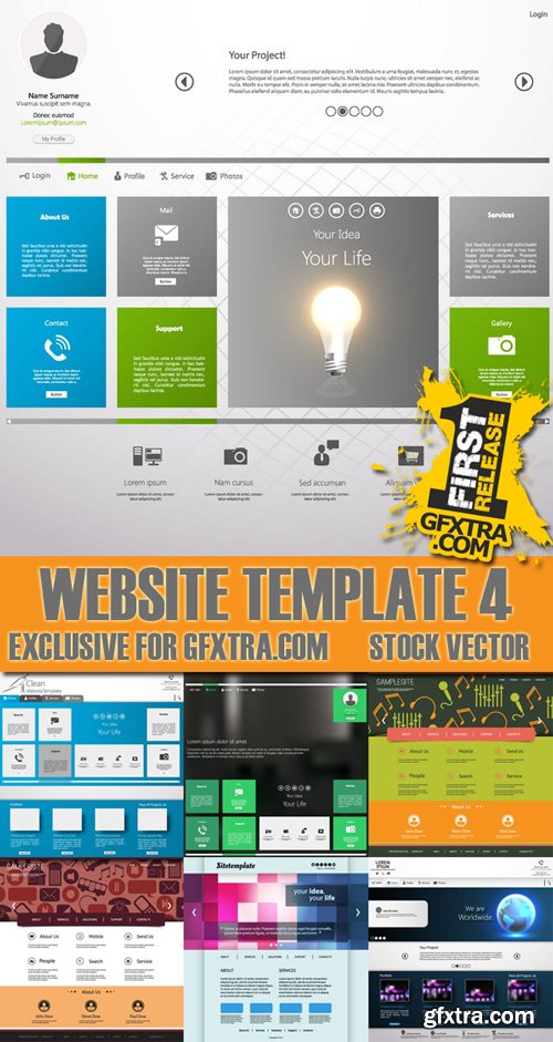 Shutterstock - Website Template 4, 25xEps