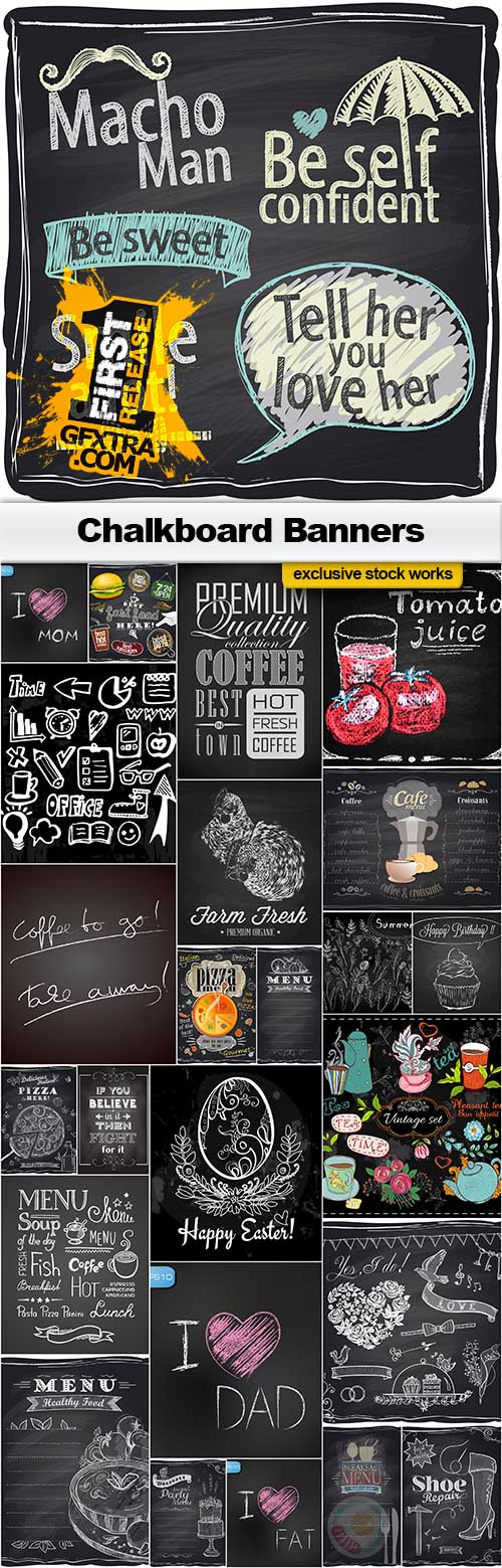 Chalkboard Banners - 25x EPS