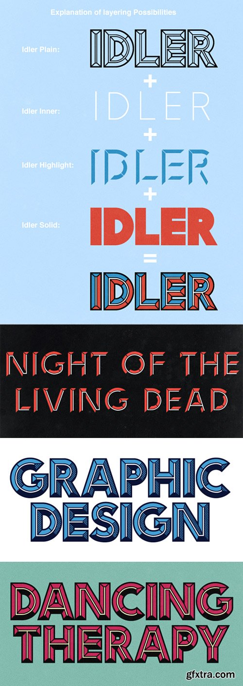 Idler Font Family - 6 Fonts for $40