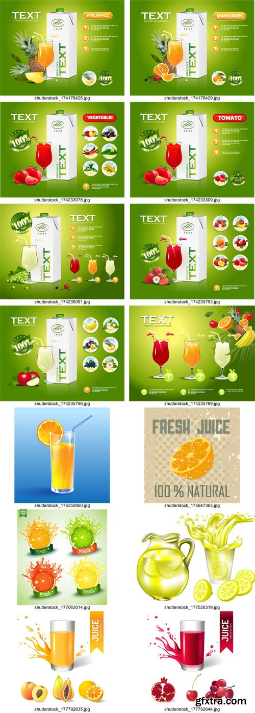 Shutterstock - Fresh Juice 100% Natural, 25xEps