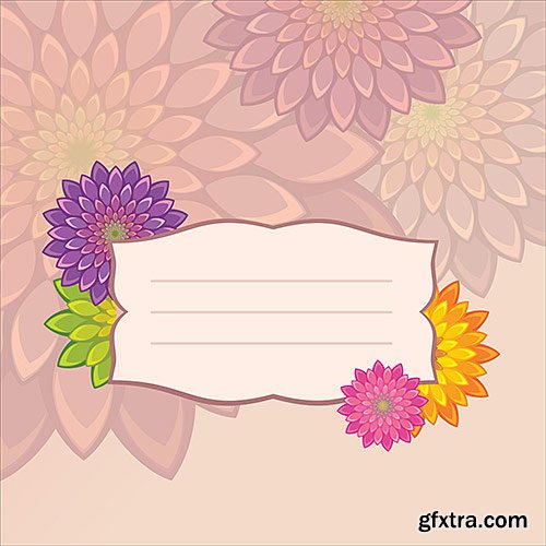 Beautiful flowers and leaves for invitation Cards - VectorStock