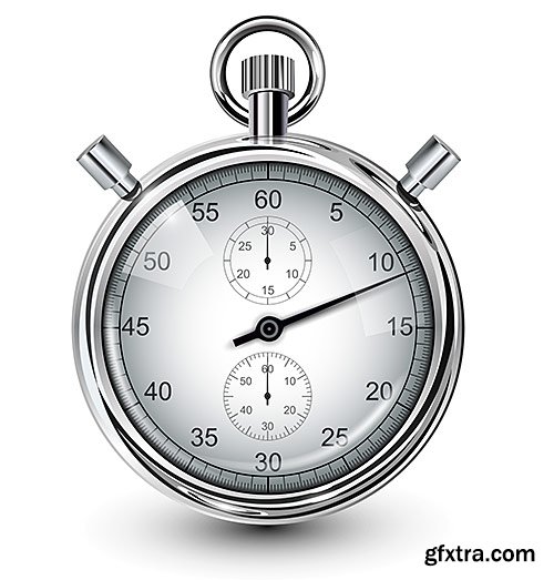 Clock and clockwork, speedometers, stopwatches - VectorStock