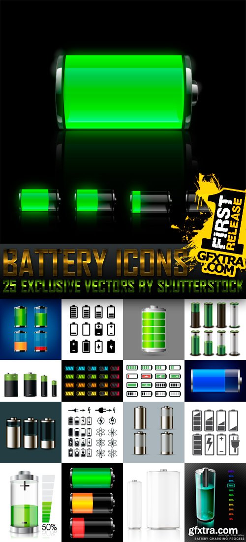 Amazing SS - Battery Icons, 25xEPS